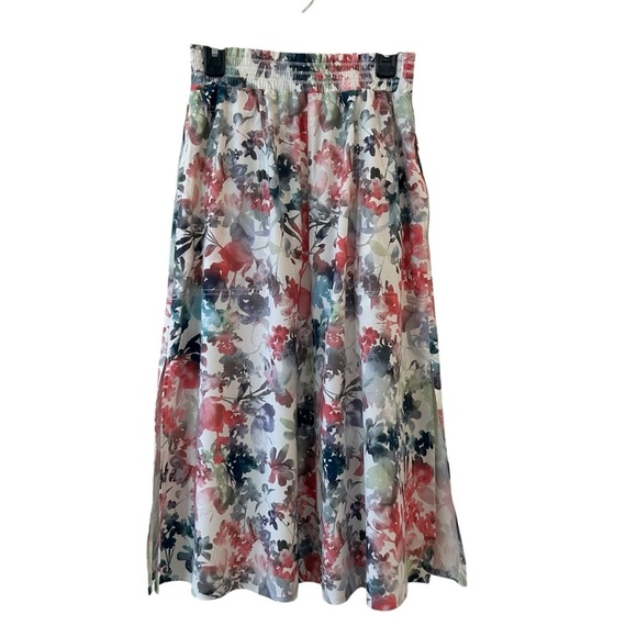 Athleta Jupe Savannah Midi Skirt Floral Pull On Stretch Pockets Women's XXS - Picture 2 of 9